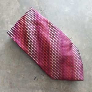 Kenneth Cole New York Silk Tie Burgundy Red Purple Geometric Print